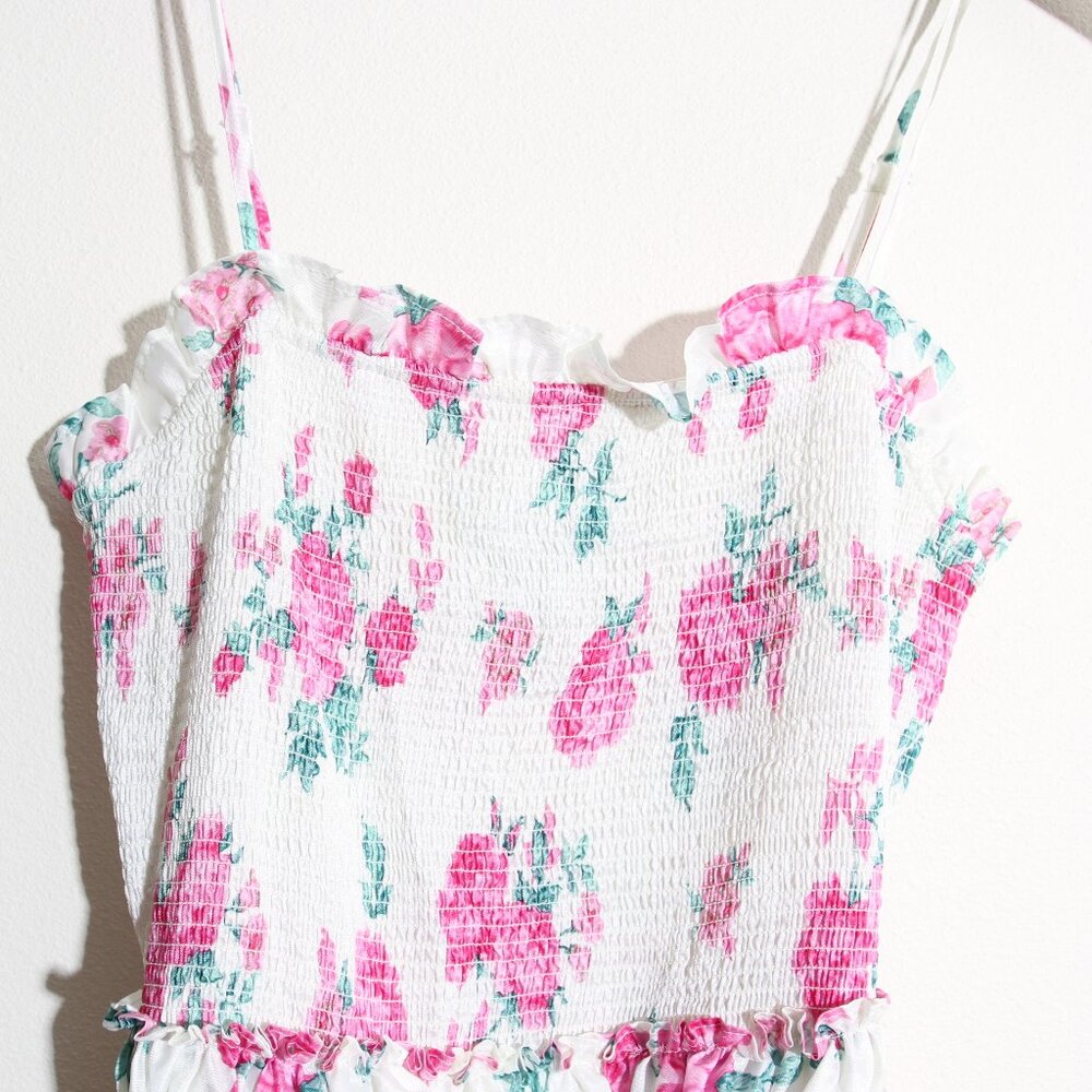 LoveShackFancy x Target Elise Smocked Tiered Dress Floral Midi Smocked Size XS - Picture 6 of 16